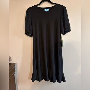 NWT Cece Dress Clip Dot Puff Sleeve Flounce Hem size M